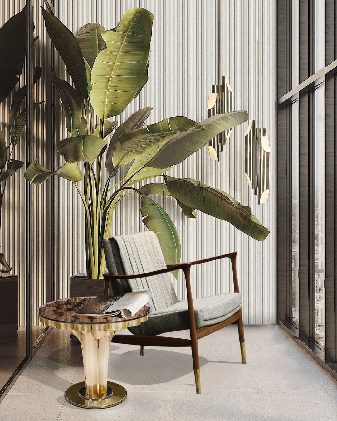 A MID-CENTURY MODERN STYLE LIVING ROOM