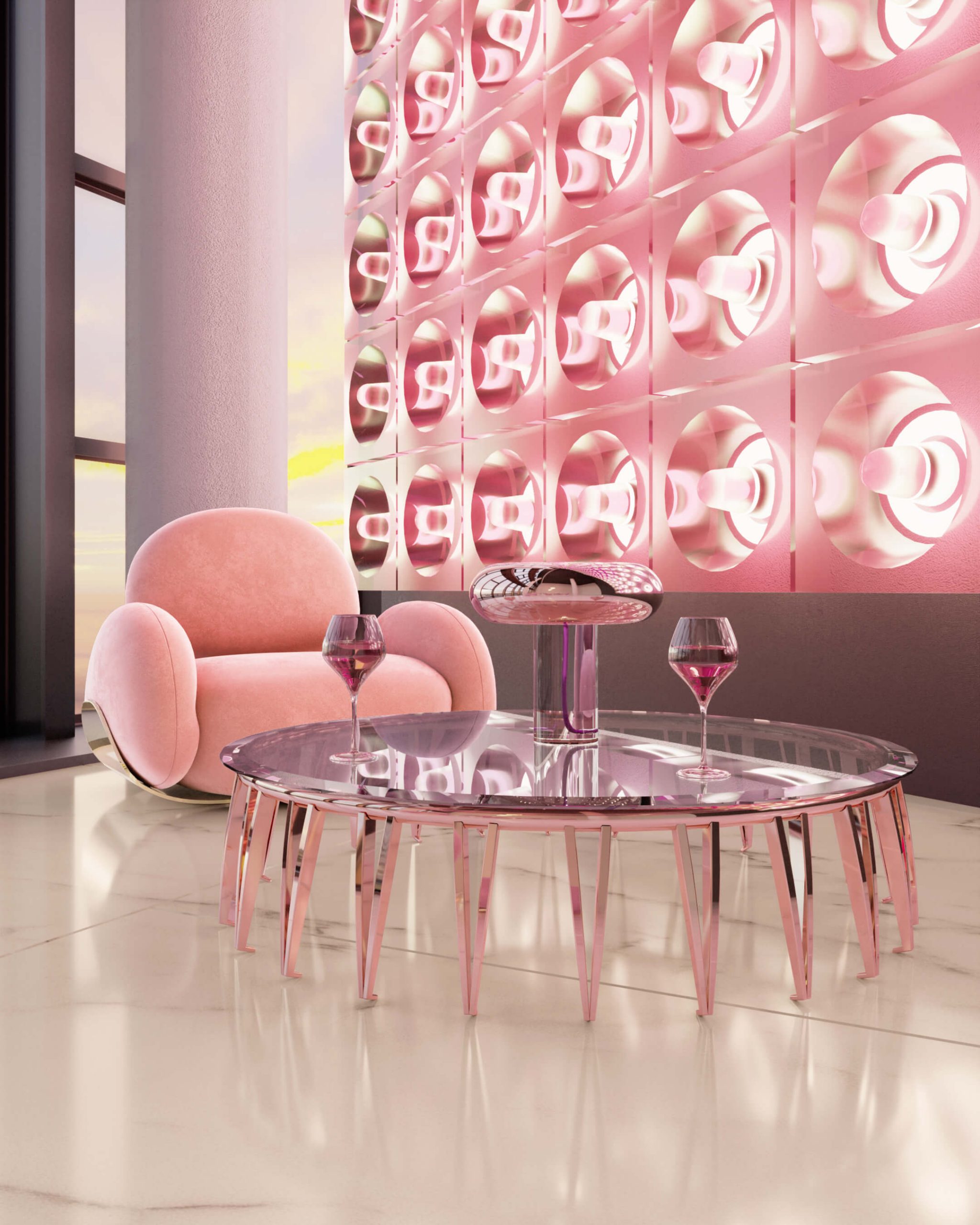 A LUXURY BAR FULL OF PINK SHADES